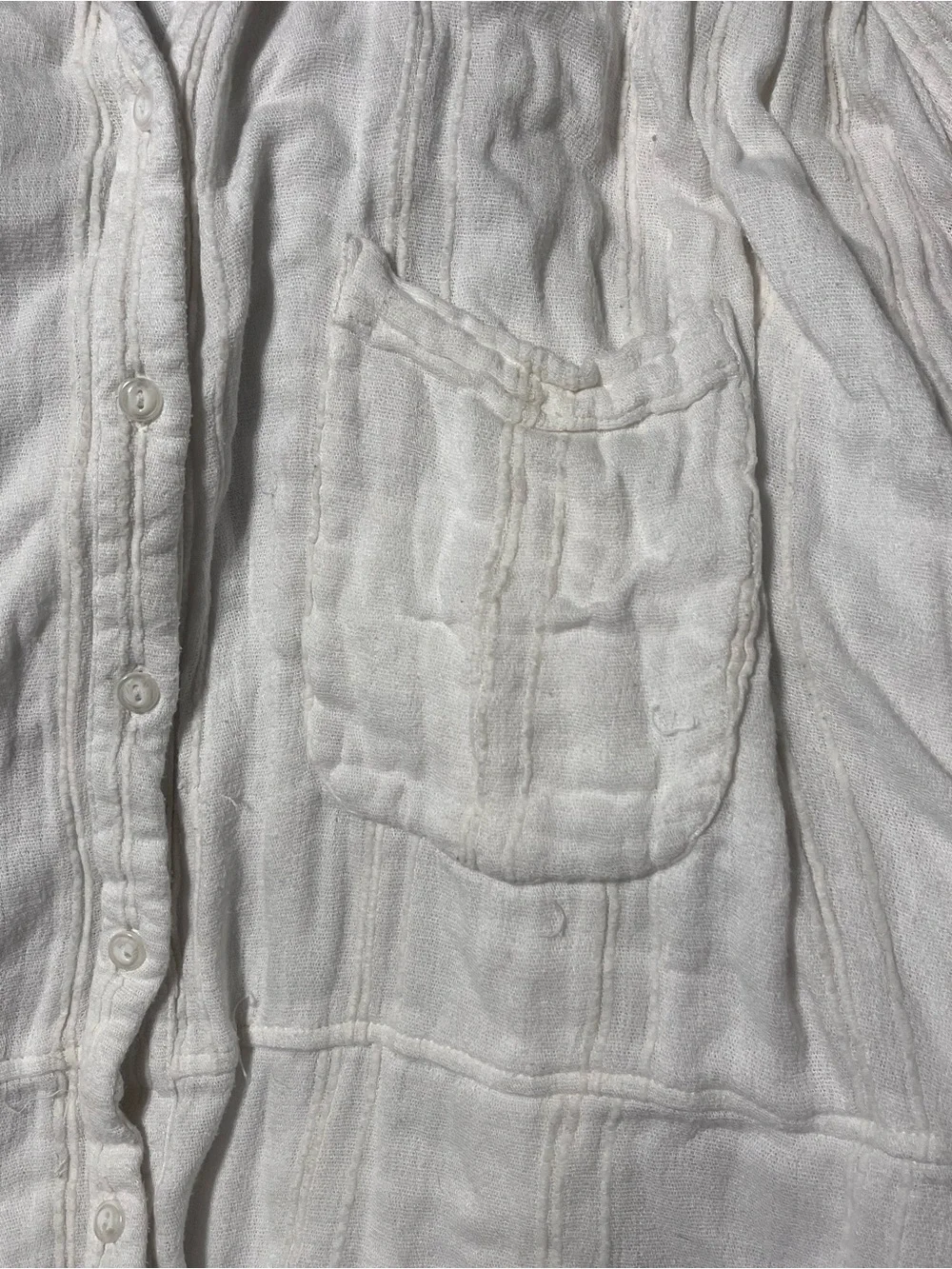 Free People Button-Down Cozy Nights Gauzy Oversized Shirt - Large